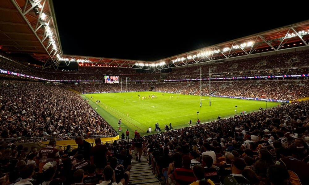 Live NRL game at Suncorp Stadium