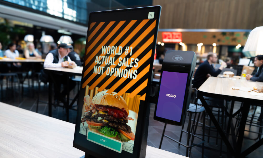 Oolio Kiosk in busy food court