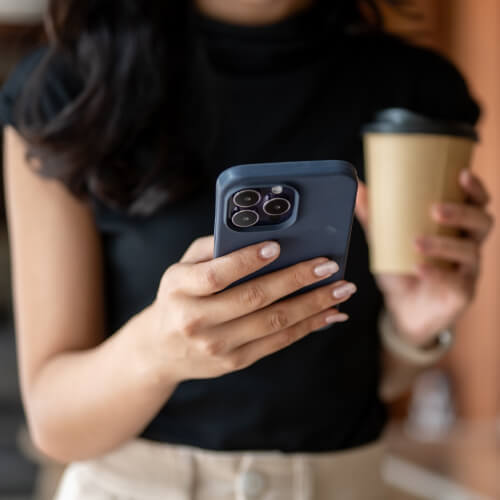 Person using their phone to order online