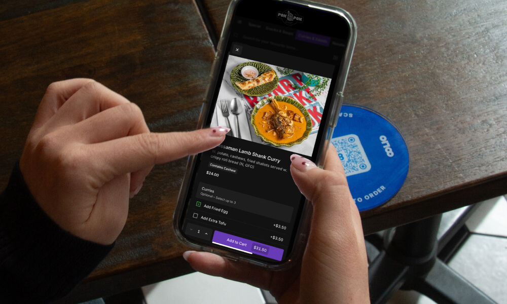 Ordering from a QR code