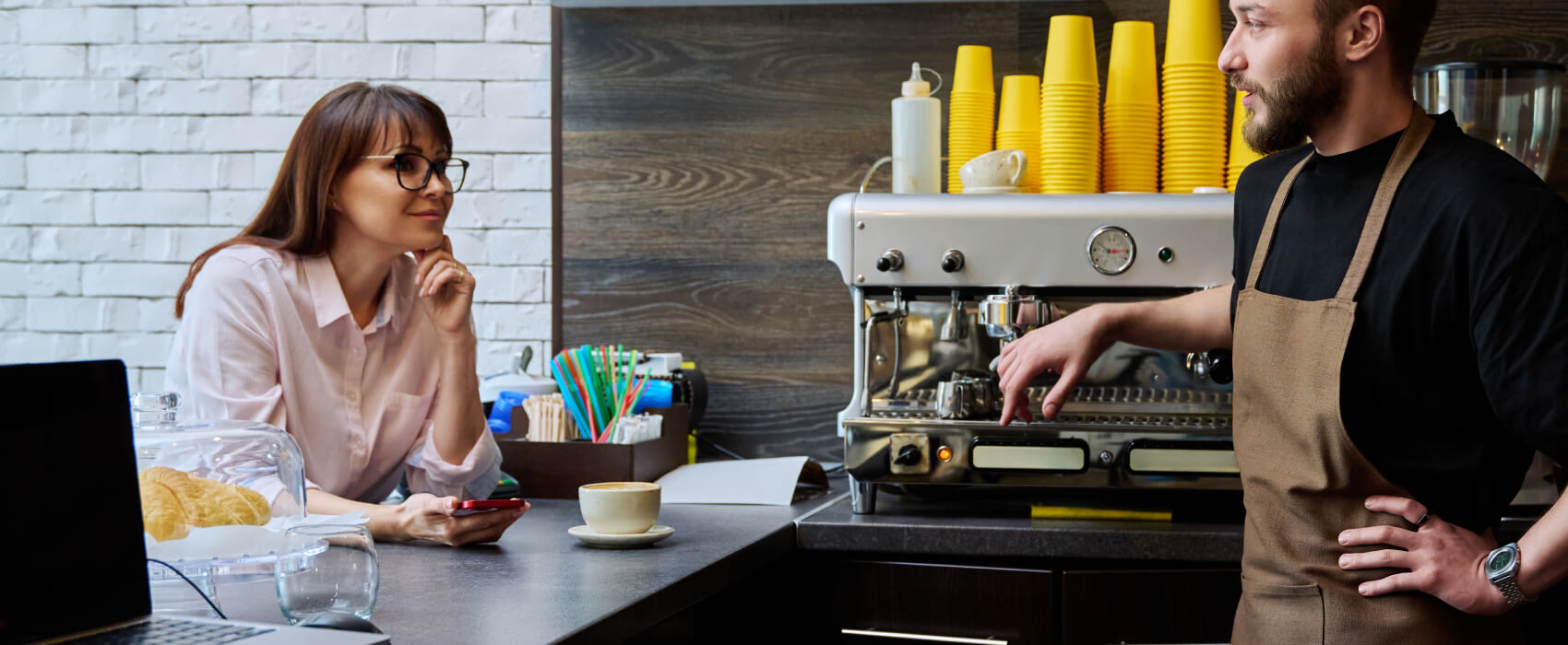 Referral partner talks to Cafe manager