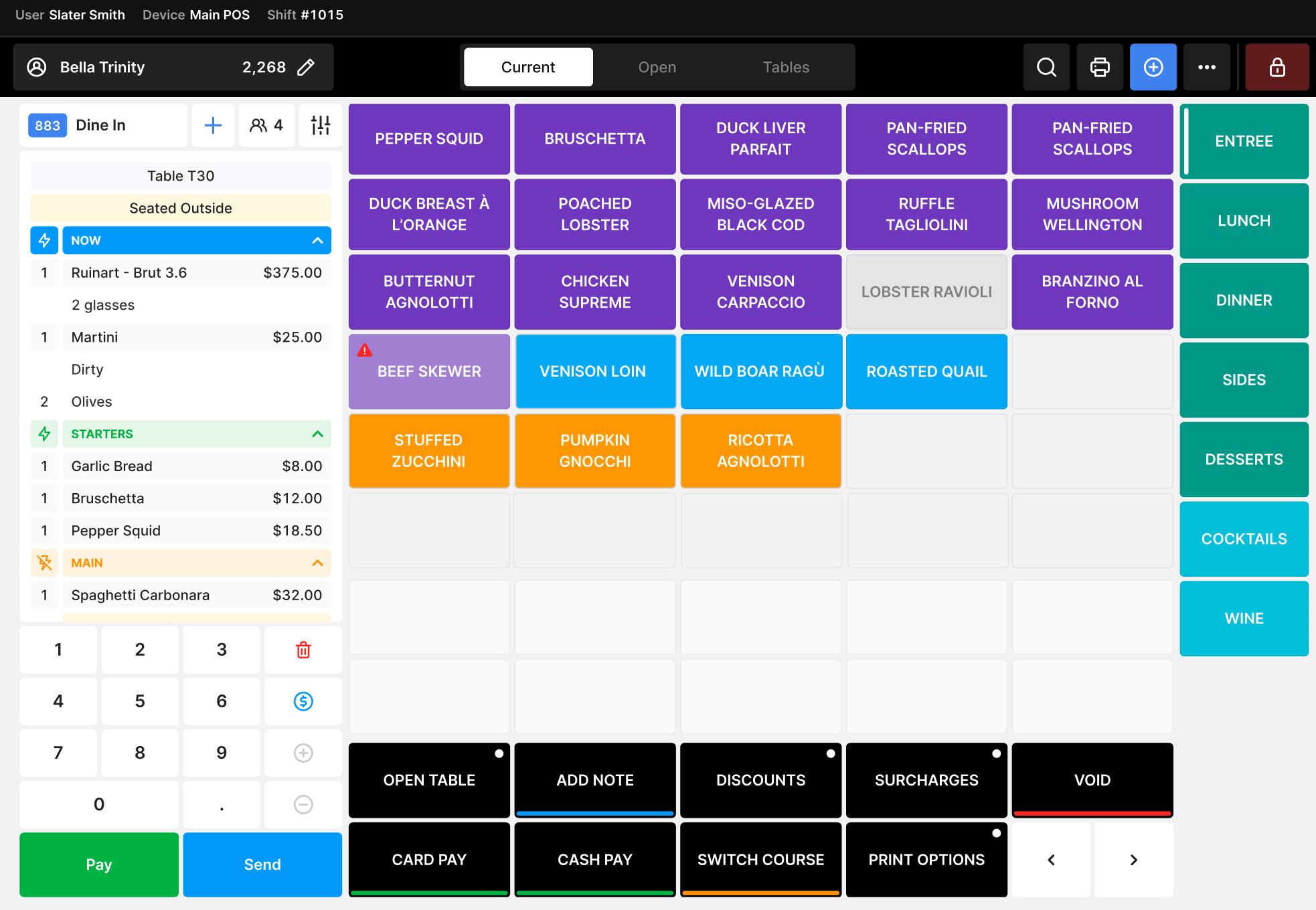 Oolio Point of Sale screenshot