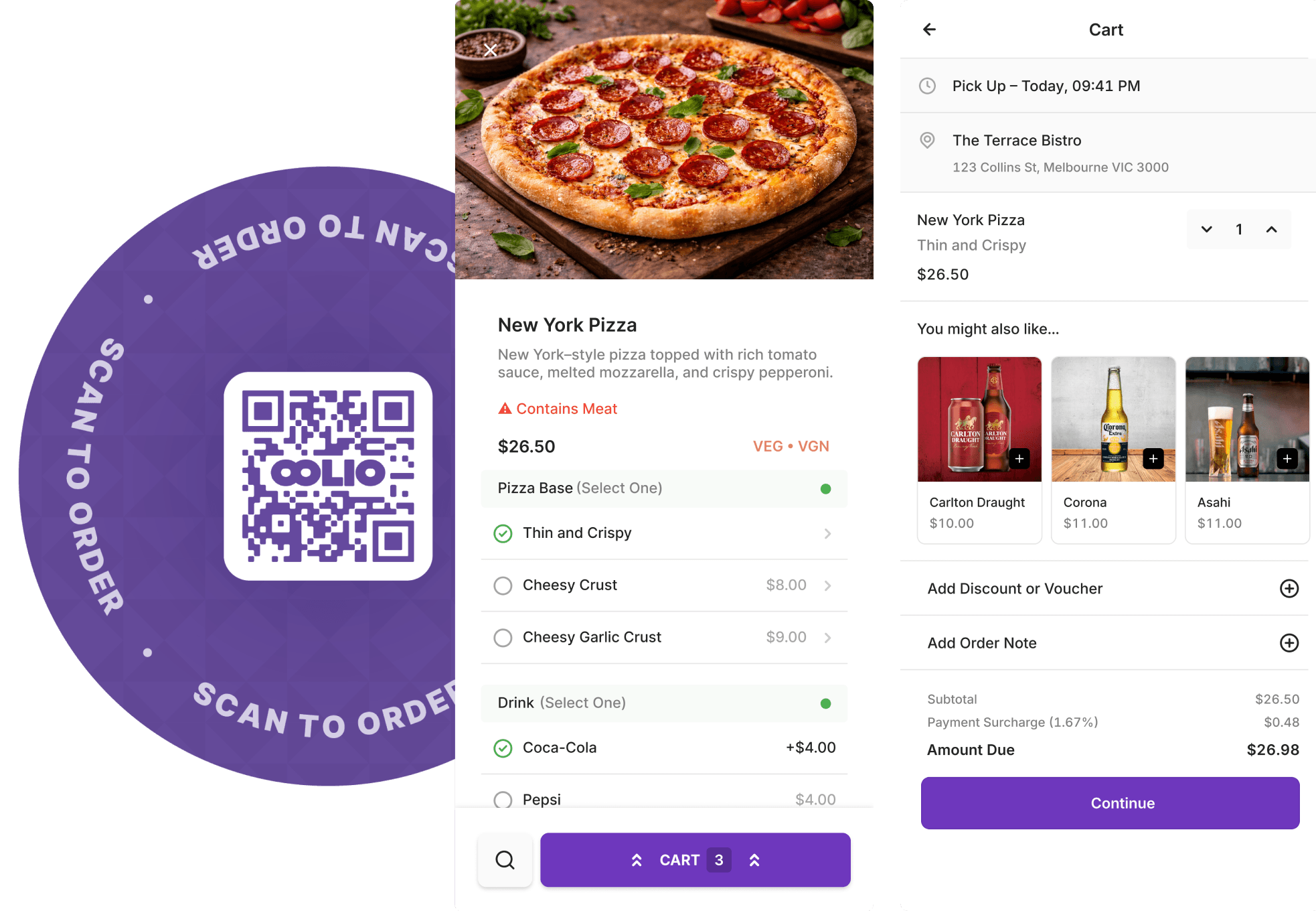 QR ordering screenshots